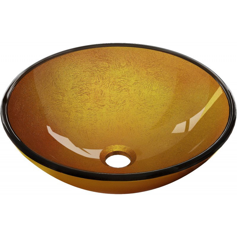 Mexen Mira lavabo sobre encimera de vidrio 42 x 42 cm, dorado - 24124250