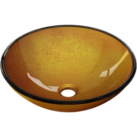 Mexen Mira lavabo sobre encimera de cristal 42 x 42 cm, dorado - 24124250