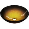 Mexen Mira glazen opbouw wastafel 42 x 42 cm, donker goud - 24124251