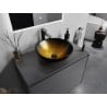 Mexen Mira glazen opbouw wastafel 42 x 42 cm, donker goud - 24124251