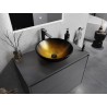 Mexen Mira glazen opzetwastafel 42 x 42 cm, donker goud - 24124251