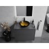 Mexen Mira glazen opbouw wastafel 42 x 42 cm, donker goud - 24124251