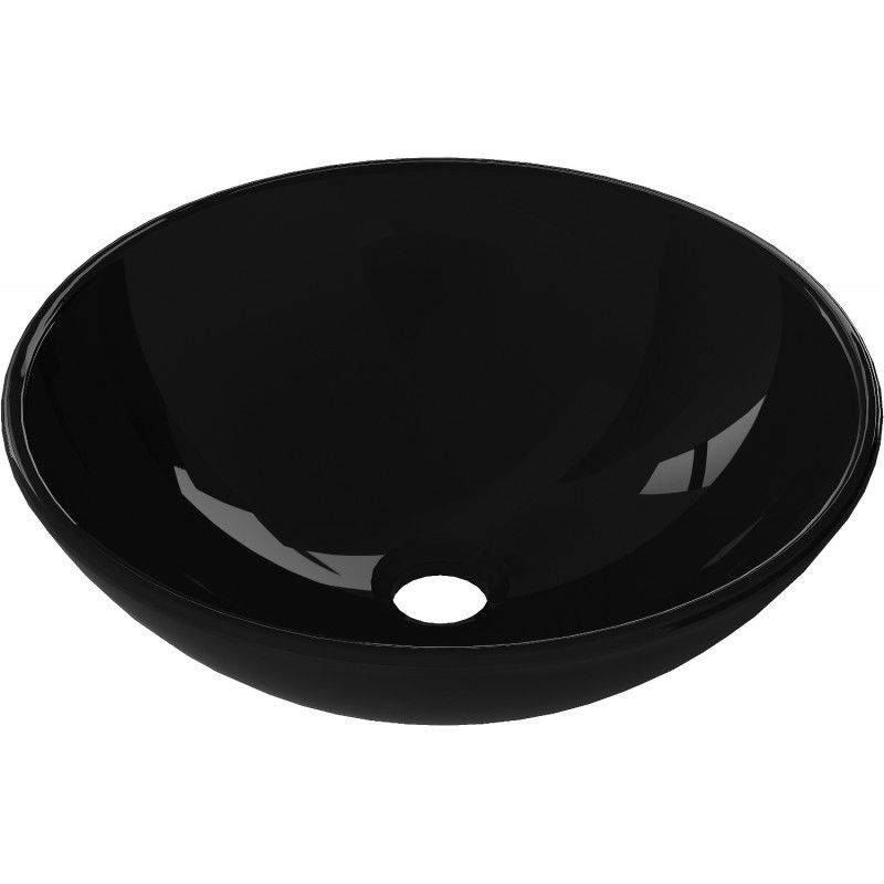 Mexen Mira lavabo en verre à poser 42 x 42 cm, noir - 24124270