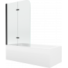 Mexen Cubik pravokutna kada 170 x 70 cm s oblogom i dvoslojnim paravanom 100 cm, prozirna, crna - 550317070X9010027000