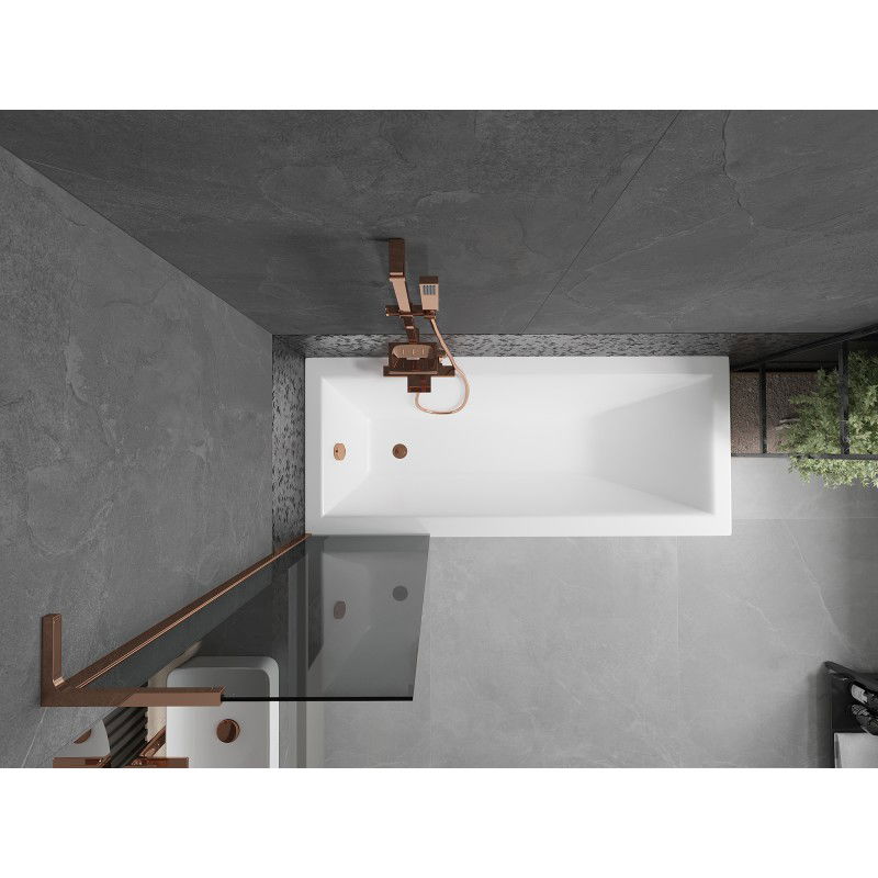 Mexen Next L Duschabtrennung 1-flügelig 50 x 150 cm, grafit, Roségold - 895-050-000-03-40-60