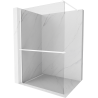 Mexen Kioto+ Walk-in Shower Wall with Shelf 90 x 200 cm, Transparent, White - 800-090-121-20-00