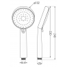 Mexen R-75 3-functie handdouche, chroom - 79575-00