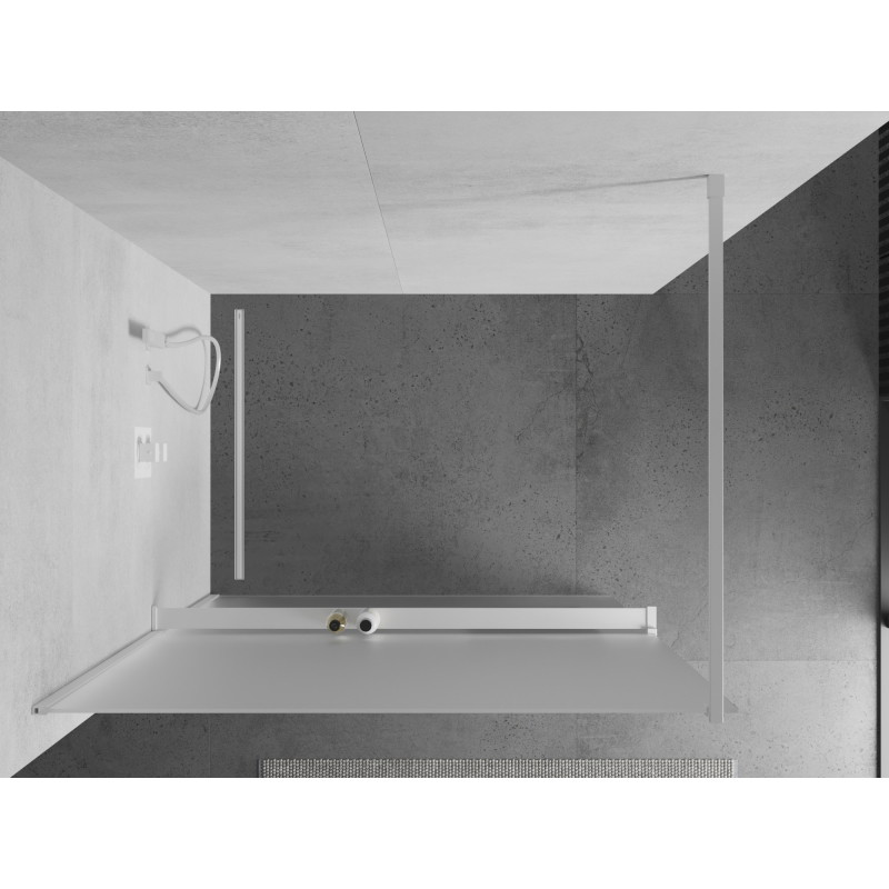 Mexen Kioto+ dušinurk riiuliga Walk-in 70 x 200 cm, härmatis, valge - 800-070-121-20-30