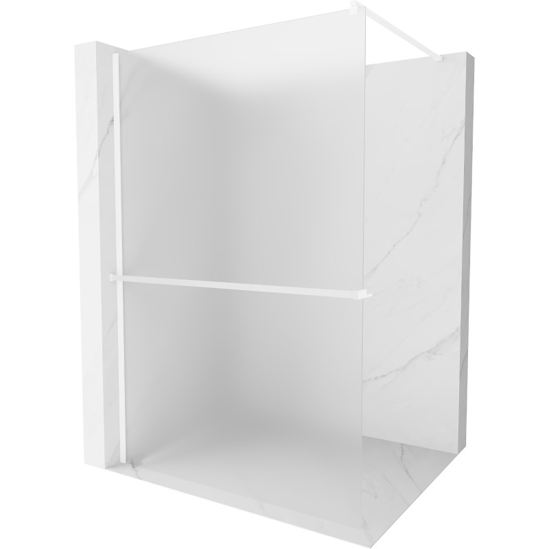 Mexen Kioto+ dušinurk riiuliga Walk-in 70 x 200 cm, härmatis, valge - 800-070-121-20-30
