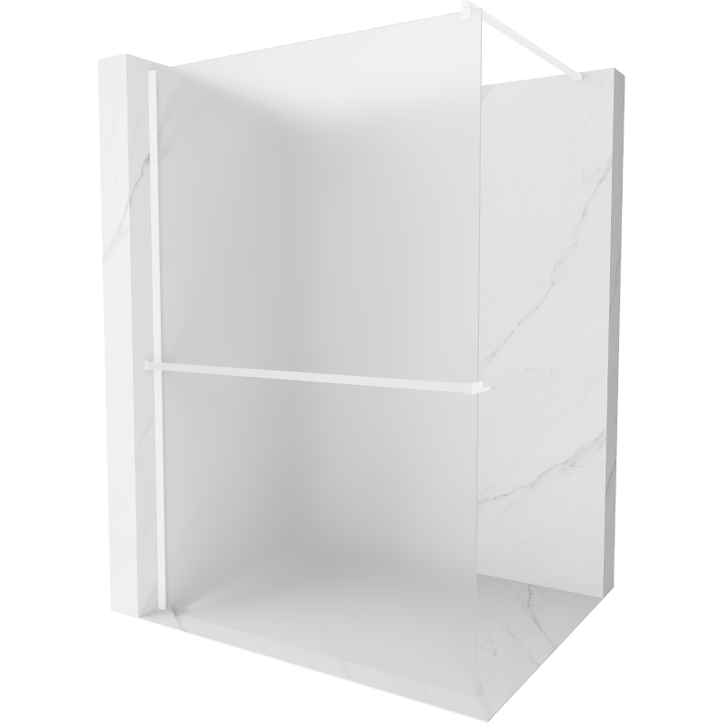 Mexen Kioto+ paroi de douche avec étagère Walk-in 70 x 200 cm, givre, blanc - 800-070-121-20-30
