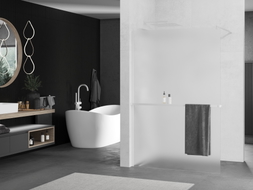Mexen Kioto+ tuš zid s policom Walk-in 90 x 200 cm, mat, bijela - 800-090-121-20-30