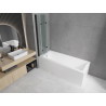Mexen Cubik rechthoekig bad 170 x 70 cm met ombouw en 3-vleugelig scherm 120 cm, transparant, zwart - 550317070X9012037000