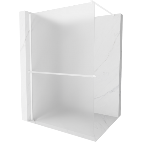 Mexen Kioto+ Duschwand mit Walk-in Regalsystem 130 x 200 cm, mattiert, weiß - 800-130-121-20-30