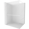 Mexen Kioto+ paroi de douche avec étagère Walk-in 130 x 200 cm, verre dépoli, blanc - 800-130-121-20-30