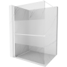 Mexen Kioto+ shower wall with shelf Walk-in 70 x 200 cm, transparent/frosted, white - 800-070-121-20-35