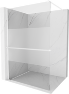 Mexen Kioto+ tuš pregrada s policom Walk-in 120 x 200 cm, prozirna/sjena, bijela - 800-120-121-20-35