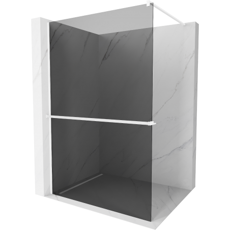 Mexen Kioto+ Duschwand mit Halterung Walk-in 100 x 200 cm, graphit, weiß - 800-100-121-20-40