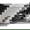 Mexen Kioto+ Duschwand mit Regal Walk-in 100 x 200 cm, schwarzes Muster, weiß - 800-100-121-20-70