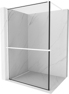 Mexen Kioto+ zidni tuš sa policom Walk-in 100 x 200 cm, crni okvir, bijeli - 800-100-121-20-70