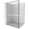 Mexen Kioto+ Duschwand mit Regal Walk-in 140 x 200 cm, schwarzer Rahmen, weiß - 800-140-121-20-70