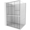 Mexen Kioto+ shower screen with shelf Walk-in 80 x 200 cm, black pattern, white - 800-080-121-20-78