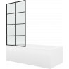 Mexen Cubik rectangular bathtub 170 x 70 cm with casing and 1-wing screen 70 cm, black pattern - 550317070X9307017077