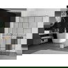 Mexen Kioto+ douchewand met plank Walk-in 100 x 200 cm, zwart patroon, wit - 800-100-121-20-78