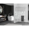 Mexen Kioto+ Walk-in shower wall with shelf 140 x 200 cm, white pattern, white - 800-140-121-20-85
