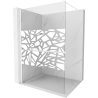 Mexen Kioto+ douchewand met plank Walk-in 140 x 200 cm, wit patroon, wit - 800-140-121-20-85