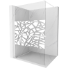 Mexen Kioto+ Walk-in shower wall with shelf 140 x 200 cm, white pattern, white - 800-140-121-20-85