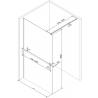 Mexen Kioto+ douchewand met plank Walk-in 140 x 200 cm, wit patroon, wit - 800-140-121-20-85