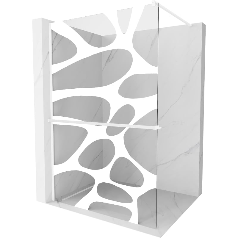 Mexen Kioto+ dušisein riiuliga Walk-in 100 x 200 cm, valge laine, valge - 800-100-121-20-97