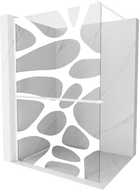 Mexen Kioto+ duschvägg med hylla Walk-in 110 x 200 cm, vit våg, vit - 800-110-121-20-97