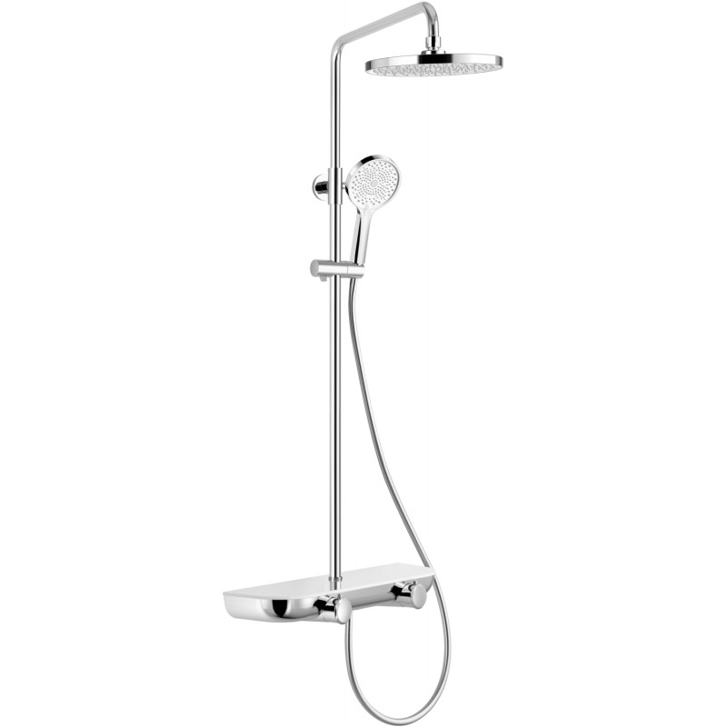Mexen Axis opbouw doucheset met regendouche en kraan, chroom/wit - 78112-20