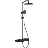 Mexen Axis Aufputz-Duschset mit Regendusche und Armatur, schwarz - 78112-70