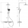 Mexen Axis opbouw douche set met regendouche en kraan, chroom/zwart - 78112-71