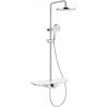 Mexen Exxo exposed shower set with rain showerhead and mixer, chrome/white - 78113-20