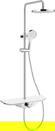 Mexen Exxo exposed shower set with rain showerhead and mixer, chrome/white - 78113-20