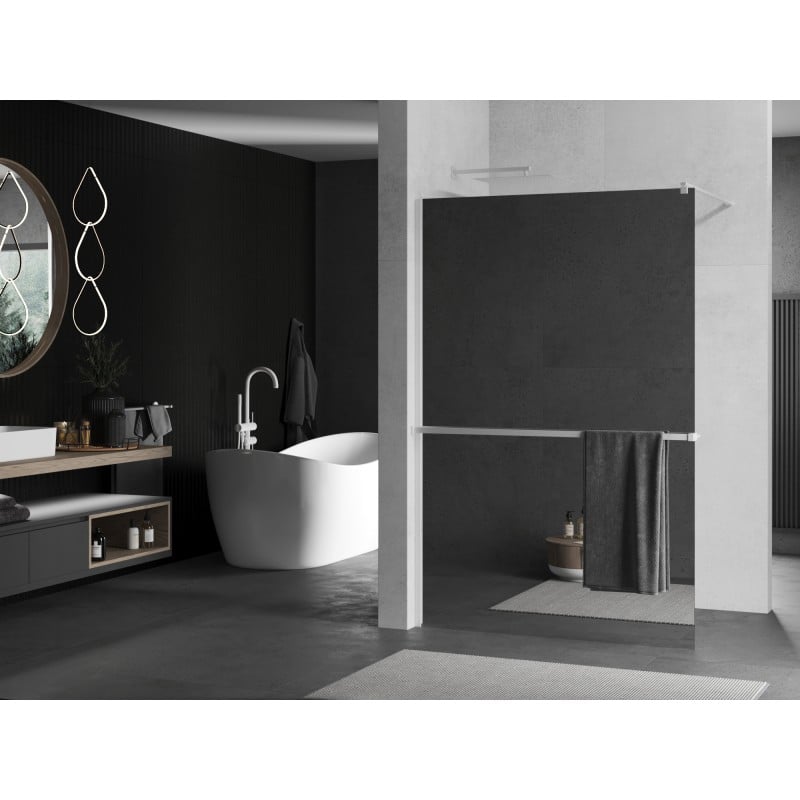 Mexen Kioto+ shower screen with shelf Walk-in 80 x 200 cm, mirror, white - 800-080-121-20-50