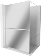 Mexen Kioto+ paroi de douche avec étagère Walk-in 100 x 200 cm, miroir, blanc - 800-100-121-20-50