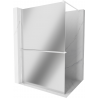 Mexen Kioto+ paroi de douche avec étagère Walk-in 130 x 200 cm, miroir, blanc - 800-130-121-20-50