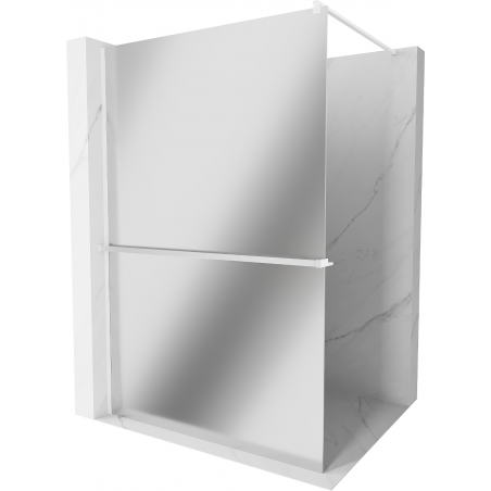 Mexen Kioto+ paroi de douche avec étagère Walk-in 140 x 200 cm, miroir, blanc - 800-140-121-20-50