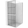 Mexen Kioto+ dušisein koos riiuliga Walk-in 80 x 200 cm, must ruut, valge - 800-080-121-20-77