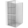 Mexen Kioto+ paroi de douche avec étagère Walk-in 90 x 200 cm, grille noire, blanche - 800-090-121-20-77
