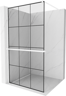 Mexen Kioto+ zid za tuš s policom Walk-in 100 x 200 cm, crna rešetka, bijela - 800-100-121-20-77