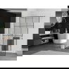 Mexen Kioto+ Duschwand mit Ablage Walk-in 100 x 200 cm, schwarze Gitter, weiß - 800-100-121-20-77