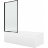 Mexen Cubik baignoire rectangulaire 170 x 70 cm avec habillage et paroi de douche 1-volet 80 cm, motif noir - 550317070X9308017?
