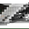 Mexen Kioto+ Duschwand mit Regal Walk-in 140 x 200 cm, schwarzes Gitter, weiß - 800-140-121-20-77