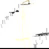 Mexen Axis exposed shower set with overhead shower and mixer, gold/black - 78112-75
