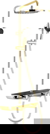 Mexen Axis exposed shower set with overhead shower and mixer, gold/black - 78112-75